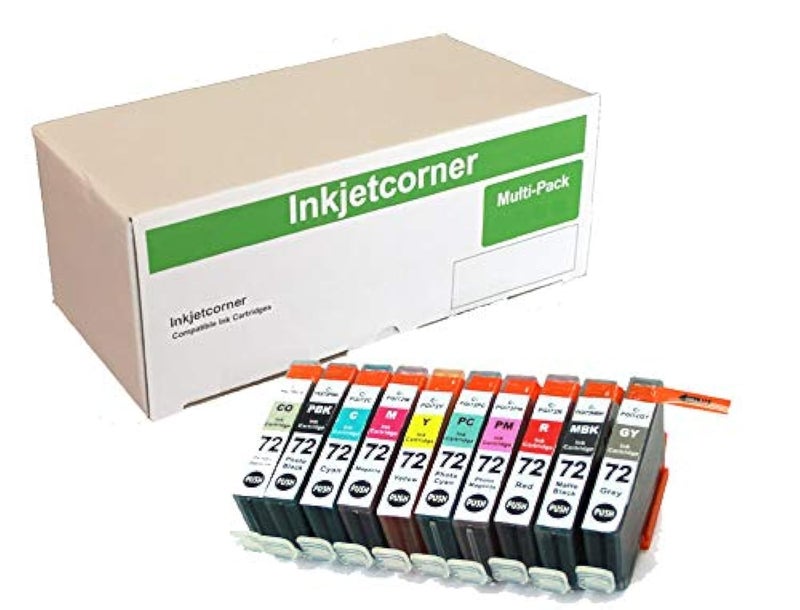 Inkjetcorner Compatible Ink Cartridges Replacement for PGI-72 for use with Pro-10 Pro-10S Printer (10-Pack)